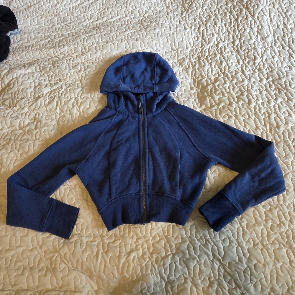 Lululemon Athletica Blue Scuba Cropped Full Zip